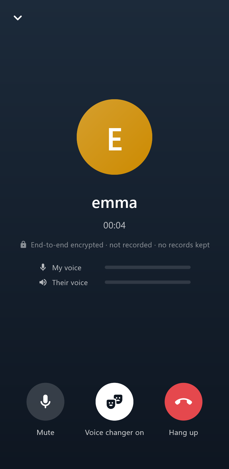 An encrypted voice call