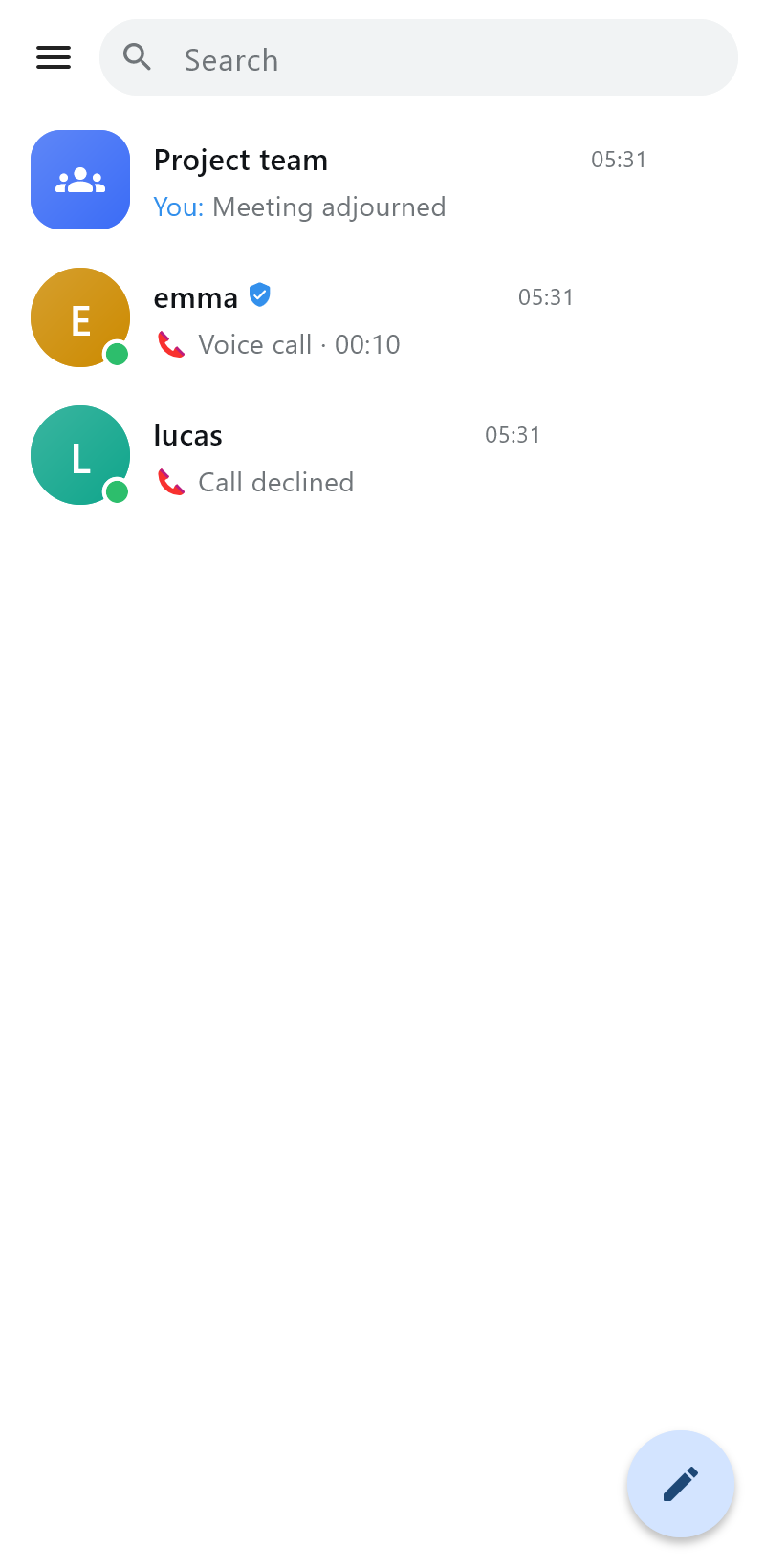 Chat list